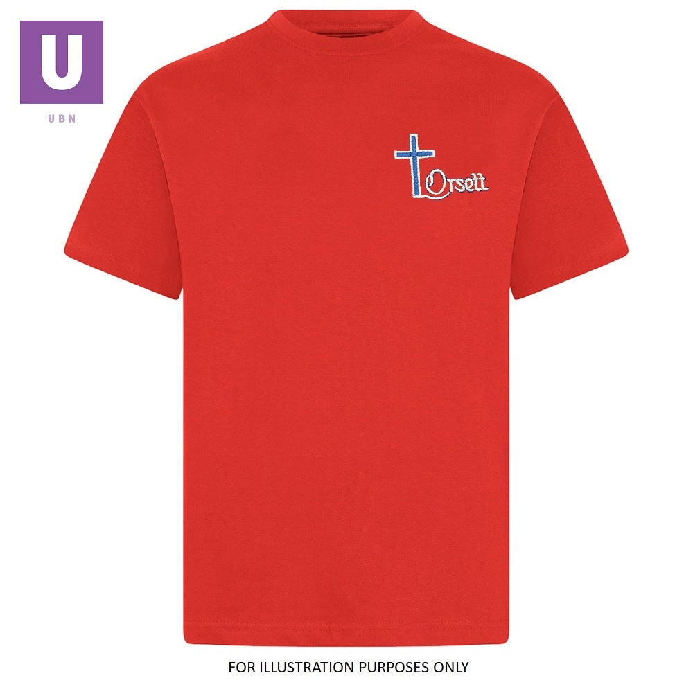 Orsett Primary Red P.E. Crew Neck T-Shirt *Clearance*