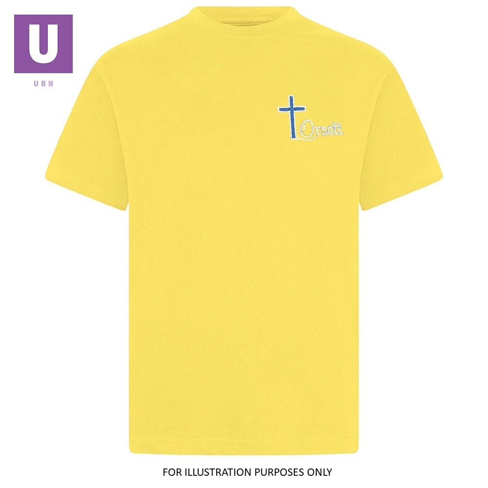 Charger l'image dans la galerie, Orsett Primary Yellow P.E. Crew Neck T-Shirt *Clearance*