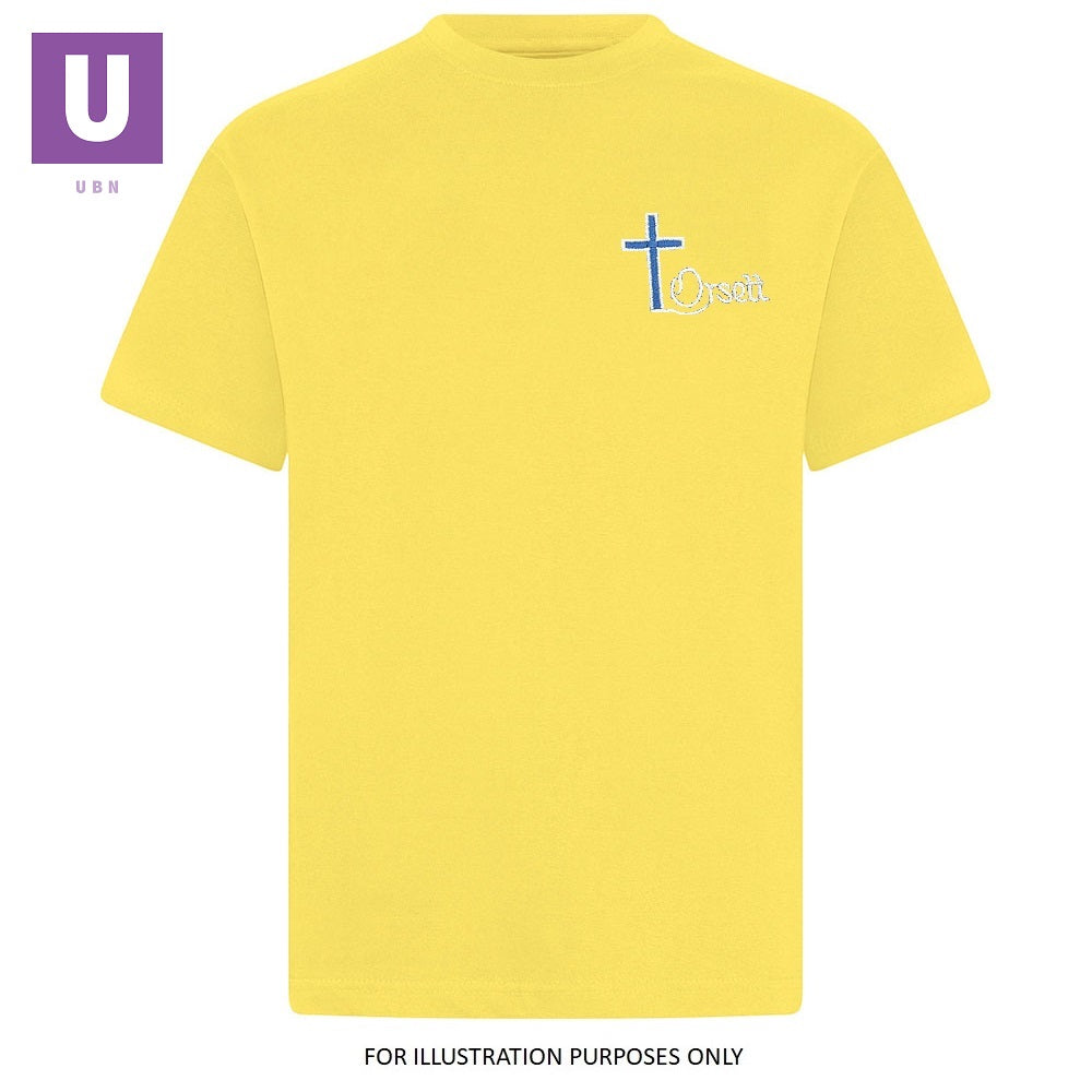 Orsett Primary Yellow P.E. Crew Neck T-Shirt *Clearance*