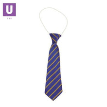 Load image into Gallery viewer, Royal &amp; Gold Thin Stripe Elastic Tie