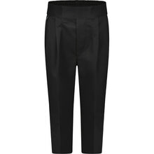 Load image into Gallery viewer, Boys Black Inno Half Elastic Pull-Up Trouser