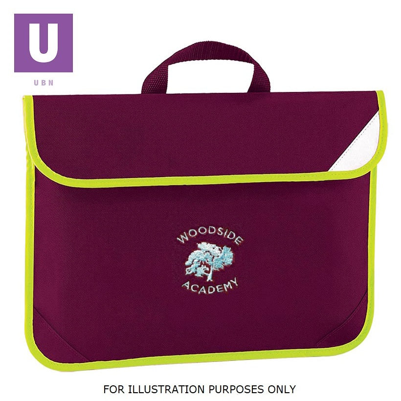 Woodside Academy Enhanced Viz Book Bag with logo
