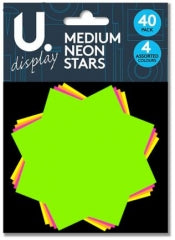 U. Note Neon Stars - Medium - 40pk