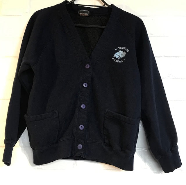 Pre-Loved Woodside Academy Sweatshirt Cardigan (Navy)