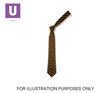 Load image into Gallery viewer, Brown &amp; Gold Thin Stripe Tie (Box of 24)