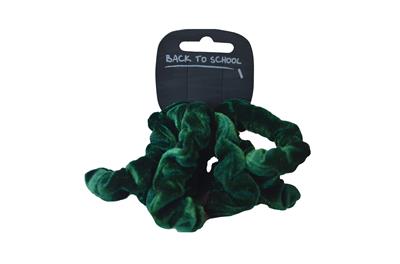 Bottle Green Velvet Hair Scrunchie (4pk)