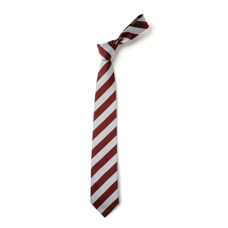 Maroon & White Broad Stripe Tie