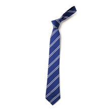 Load image into Gallery viewer, Royal &amp; White Double Stripe Eco Tie